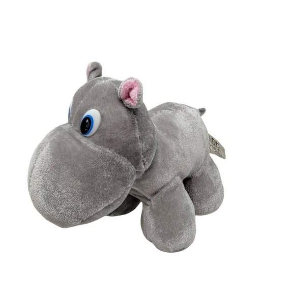Hippopotamus Hippo Plush Toy Stuffed Animal Gray 8" Soft Ideal Toys - Picture 3 of 5